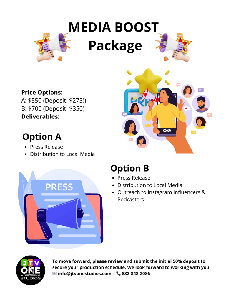 JTV One Studios Media Packages